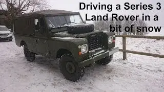 Series 3 Land Rover out for a drive in the snow