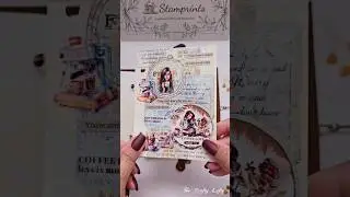 ASMR Journaling ☕️ Coffee Theme Journal #asmr #journal #shorts #stamprints