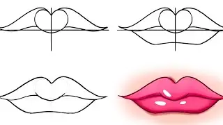 Drawing female lips