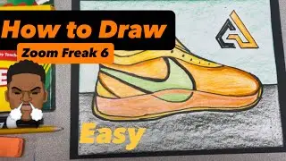 How to Draw Zoom FREAK 6 - Nike Giannis Antetokounmpo Shoe Step by Step for kids 