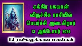 சுக்கிர பகவான் விருச்சிக ராசியில் பெயர்ச்சி அடைகிறார் 13 அக்டோபர் 2024
