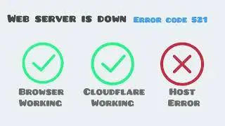 Error 521. Web server is down. Browser Working Cloudflare Working Host Error.