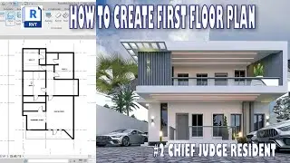 #2 HOW TO CREATE FIRST FLOOR PLAN | CHIEF JUDGE RESIDENT IN REVIT PLUS VRAY 2023 | 2024