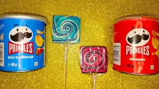 🍭Learn Colors Lollipops. Yummy Rainbow Lollipops ASMR Pringles Rainbow