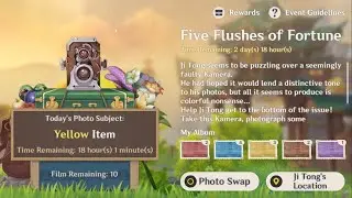 [Genshin Impact] Event - Five Flushes of Fortune (Kurious Kamera) | Day 5 - Yellow Item