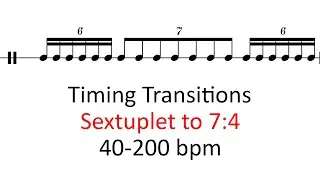 Timing transitions (Sextuplet to 7:4) | 40-200 bpm sheet music
