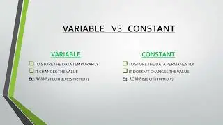 VARIABLE VS CONSTANT