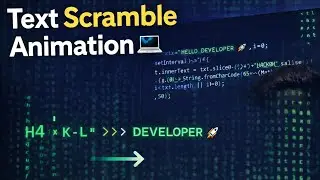 Text Scramble Effect ✨ | JavaScript Animation 
