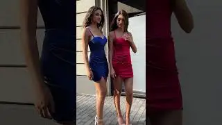 2 Elegant models in tight mini dresses: Outfits for the weekend  