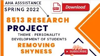 AIOU Research Project 8613 Spring 2022- Subtheme Removing Shyness 