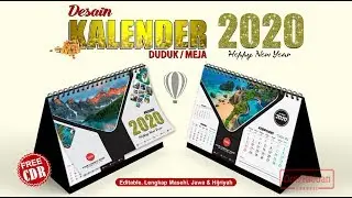 Desain Kalender Duduk 2020 dengan CorelDRAW - Calendar Template