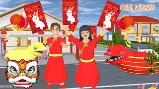 Yuta Mio Rayakan Imlek Lihat Barongsai Malah Diganggu Raksasa Rakagi🤣😱👹 | Sakura | Papi Wilson
