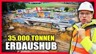 35.000t ERDAUSHUB für BRÜCKENVERSCHUB - Bahndamm wird abgebaggert! | Home Build Solution
