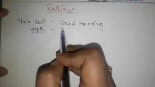 Rail Fence cipher example : Rail fence cipher encryption and decryption technique in Cryptography
