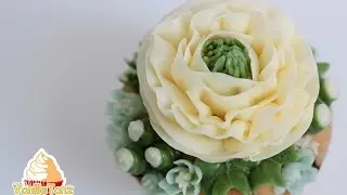 How to make Korean Buttercream Flowers: White Lisianthus