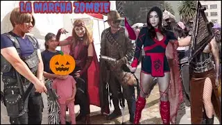 Caminando entre ZOMBIE CDMX 2024 Marcha Zombie #diademuertos #marchazombie #miedo