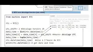Gestion heure RTC  NTP ,  bibliotheque utime ESP32 en micropython
