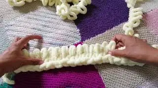 #5/21 Готовая работа/плюшевый плед с шишечками/рассказываю как вязала плед от начала и до конца