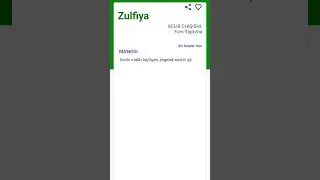 ZULFIYA ismining maʼnosi