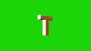 abcd 3d animation green screen, Letter T