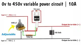 Single Mosfet 0V To 450V - 10A Variable Power Supply Circuit | utsource