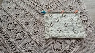 Узор Ажурные квадраты. MK #медведьвяжет #медведьвкардигане