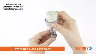 Rewireable Cord Extension 10Amp PVC Socket (Transparent)