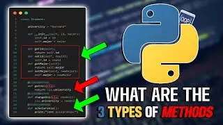 Different Types of Methods in OOP | Python Object Oriented Programming