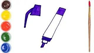 How to draw a marker. Coloring page/Drawing and painting for kids.