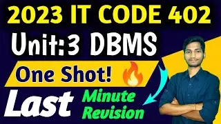 Last Minute Revision DBMS | CLASS 10 IT CODE 402 | Database Management System Important Notes