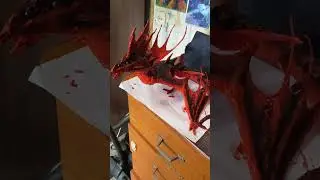 Дракон своими руками, окрашиваю акриловыми красками
