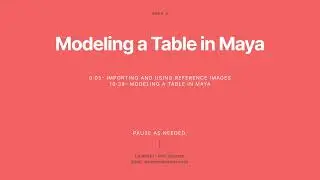 3D Intro: Modeling a Table in Maya (Poly Modeling)