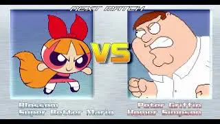 Mugen Request Blossom & Super Better Mario VS Peter Griffin & Homer Simpson