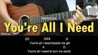 You're All I Need - White Lion | EASY Guitar Tutorial with Chords / Lyrics - Guitar Lessons