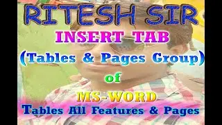 MS WORD Insert Tab Tables & Pages Group