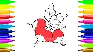 Vegetables Coloring Game Coloring Book Pages Learn Colors, Teach Colours, Baby Toddler Preschool