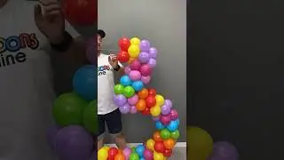 Rainbow Balloon Number #balloonsonline #balloonideas #balloondecorations