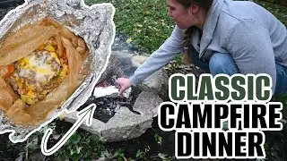 Cheeseburger Foil Packet Hobo Dinner - Easy Camping Dinner to Cook over the Campfire or Grill!