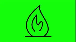 Animated Fire Icon on Green Screen With Pop-up Sound