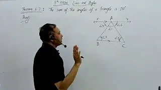 the sum of the angles of a triangle is 180°.. 9th lines and angles