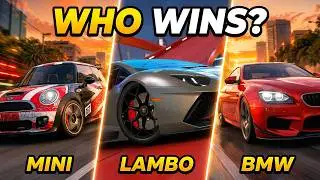 Lambo vs Mini vs BMW… WHO WINS?! 