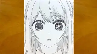 Anime sketch | How to Draw Ruby Hoshino from Oshi no Ko | step by step | Easy to draw