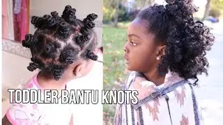 Toddler Bantu Knots with Curly Qs