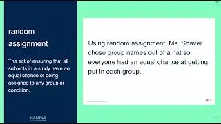 Random Assignment (Examples from Xamplr)