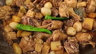 CHICKEN ADOBO WITH TOKWA/QUAIL EGGS