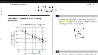 SAT Math March 2020 Calculator #37 and #38