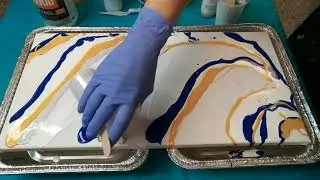 Acrylic pour geode - first time pour with floetrol, glitter, golden fluid acrylics