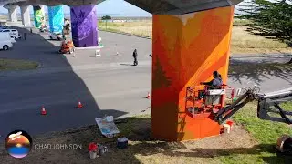 Samoa Bridge Murals - Eureka Street Art Festival - Aerial