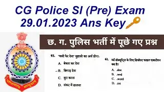 CG Police SI (Pre) Exam Ans Key🔑