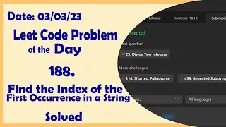 28 || Find the Index of the First Occurrence in a String || C++ || Leetcode Daily Challenge